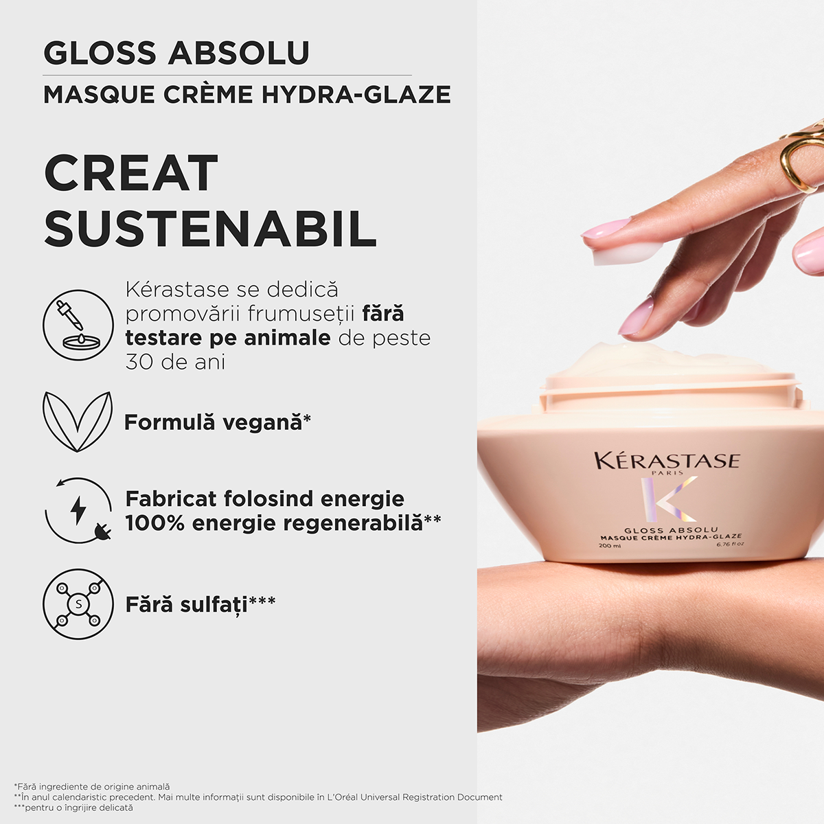 Kérastase Gloss Absolu Hydra-Glaze Cream Mask – Moisturizing Mask for Thick and Frizzy Hair, Intense Shine & Softness 200 ml