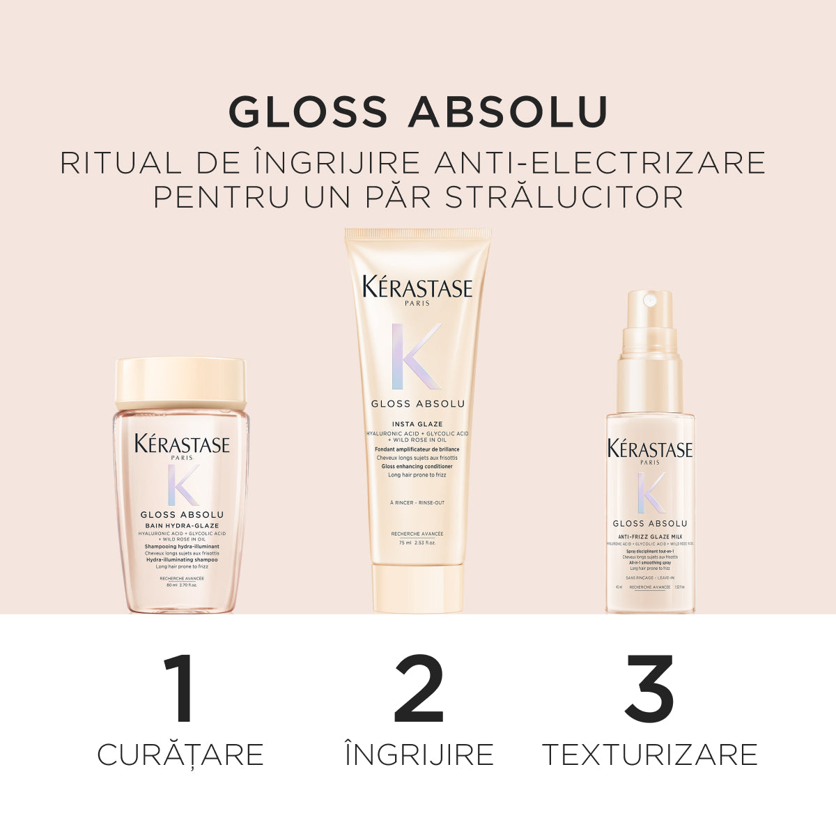 Set Kérastase Gloss Absolu Discovery 2025 – Ritualul complet pentru păr strălucitor, disciplinat și hidratat