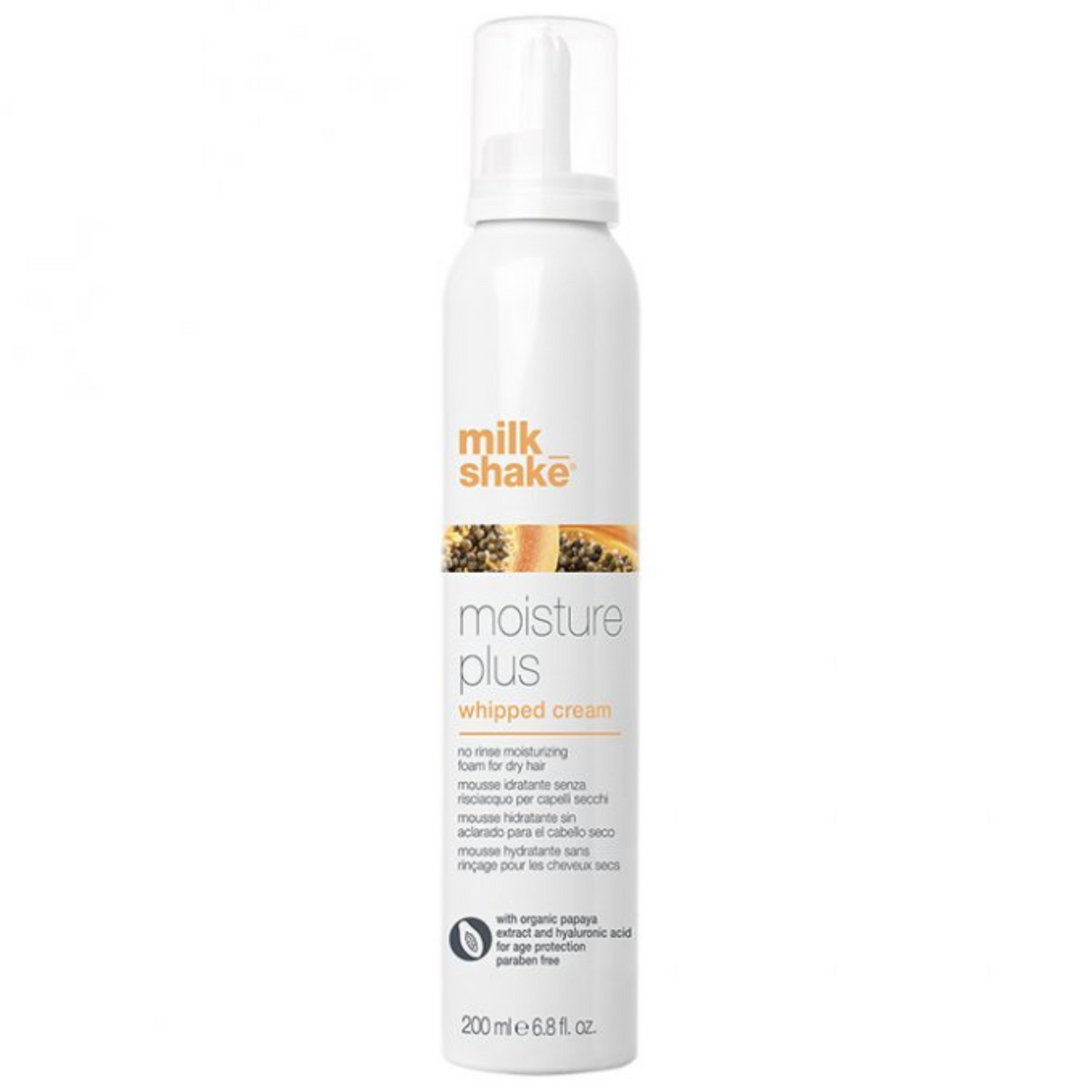 Spumă Hidratantă Leave in, cu Acid Hialuronic și Extract de Papaya, Milk Shake Moisture & More 200ml