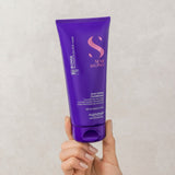Alfaparf Milano Semi Di Lino Blonde Anti-Yellow Conditioner 200ml – Balsam Profesional pentru Păr Blond și Gri, Neutralizarea Tonurilor Galbene