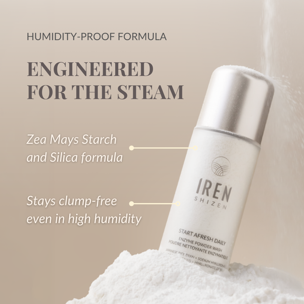 IREN Shizen START AFRESH Daily Enzyme Powder Wash 40g – Pudră Enzimatică de Curățare cu Orez, Acid Hialuronic și Papaya pentru Curățare Profundă și Luminozitate