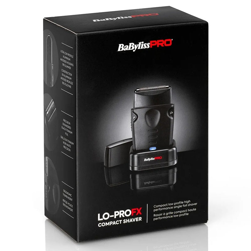 BaBylissPRO LO-PROFX Compact Shaver – Professional Shaver, Ultra-Compact, Single Foil Black Titanium, 10,000 RPM Motor