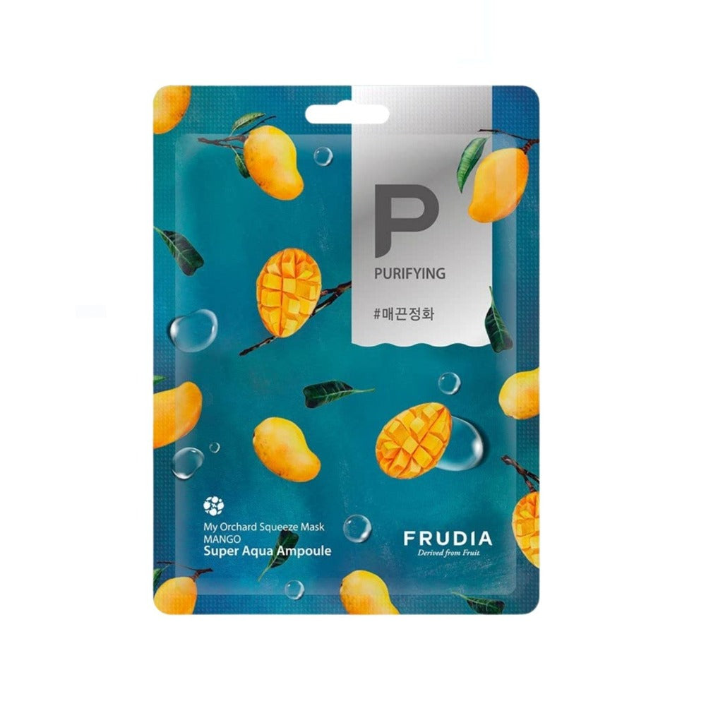 FRUDIA My Orchard Squeeze Mask Mango – Mască Facială cu Extract de Mango pentru Hidratare Intensă, Nutriție, Strălucire și Revitalizarea Tenului