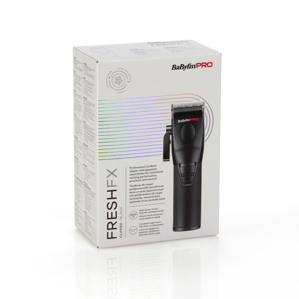 BaBylissPRO FreshFX Clipper – Mașină de Tuns Profesională Fără Fir, Lame Fade, 6800 RPM, USB‑C