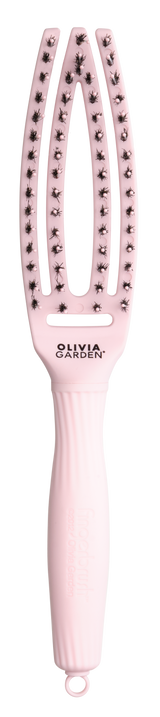 Olivia Garden Fingerbrush Care Iconic Boar & Nylon – Roz pastel S – Pieptene profesional pentru descâlcire fără durere și păr strălucitor
