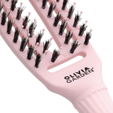 Olivia Garden Fingerbrush Care Iconic Boar & Nylon – Roz pastel S – Pieptene profesional pentru descâlcire fără durere și păr strălucitor