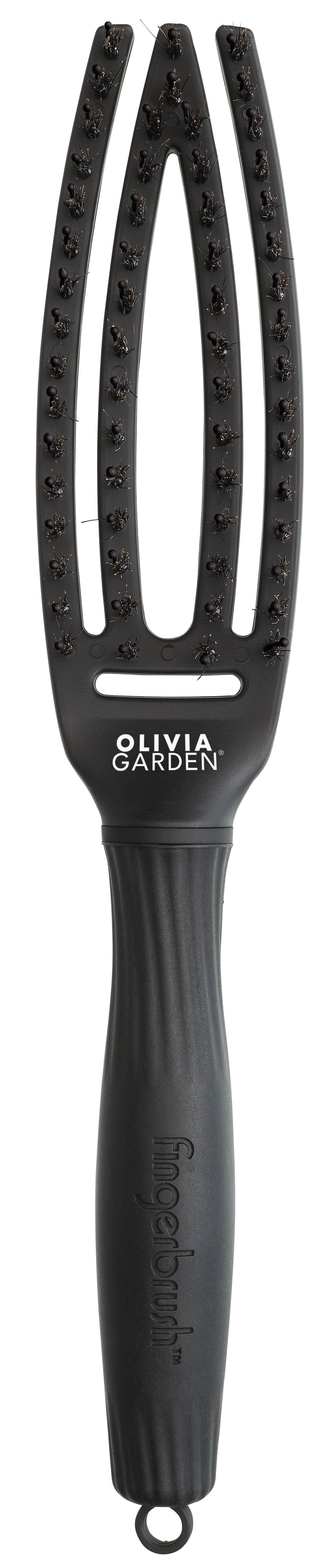 Perie de Păr Curbată Olivia Garden Fingerbrush Full Black