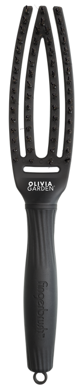 Perie de Păr Curbată Olivia Garden Fingerbrush Full Black