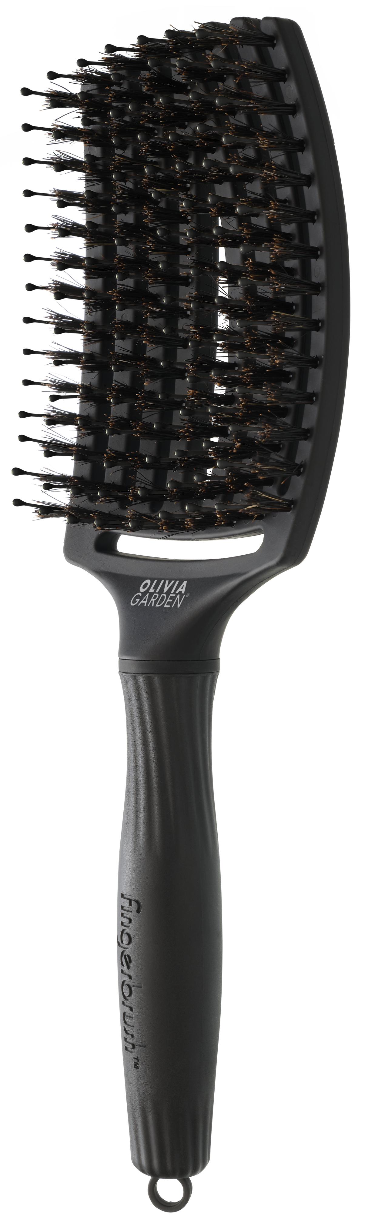 Perie de Păr Curbată Olivia Garden Fingerbrush Full Black