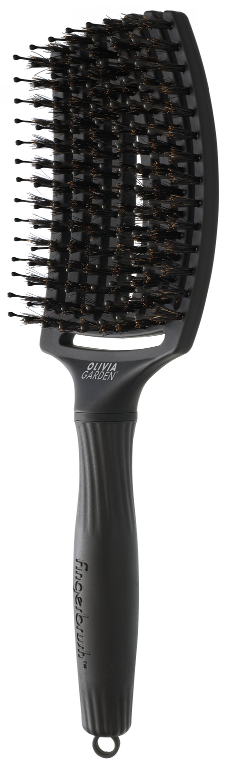 Perie de Păr Curbată Olivia Garden Fingerbrush Full Black