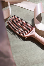 Olivia Garden Fingerbrush Boar & Nylon Pastel Pink Display 12 buc