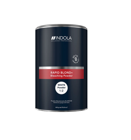 Indola Rapid Blond+ White 450g – Professional Dust-Free Bleaching Powder, Super Lift up to 8 Levels of Lightening