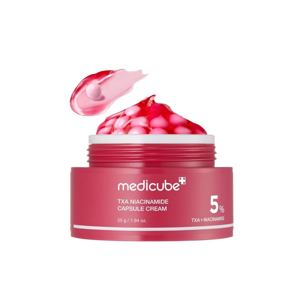 MEDICUBE TXA Niacinamide Capsule Cream 55g – Cremă Iluminatoare cu Acid Tranexamic și Niacinamidă pentru Pete Pigmentare, Hidratare și Uniformizarea Tenului