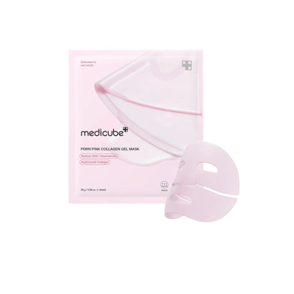 MEDICUBE PDRN Pink Collagen Gel Mask 28g – Mască Gel cu PDRN și Colagen Marin pentru Hidratare Intensă, Fermitate și Regenerare Facială