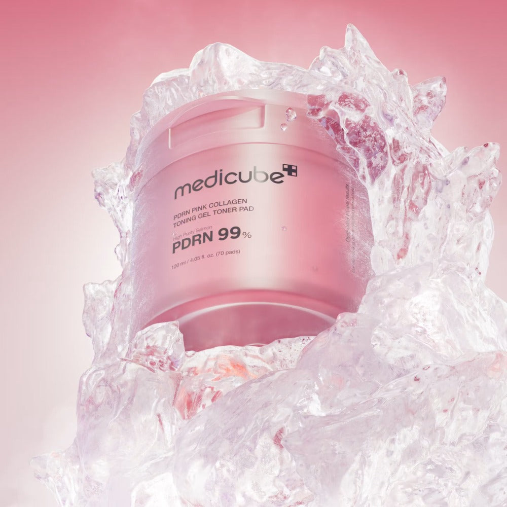 MEDICUBE PDRN Pink Collagen Toning Gel Toner Pad 70 Dischete (120ml) – Pad-uri Tonice cu PDRN, Colagen, Niacinamidă și Retinol