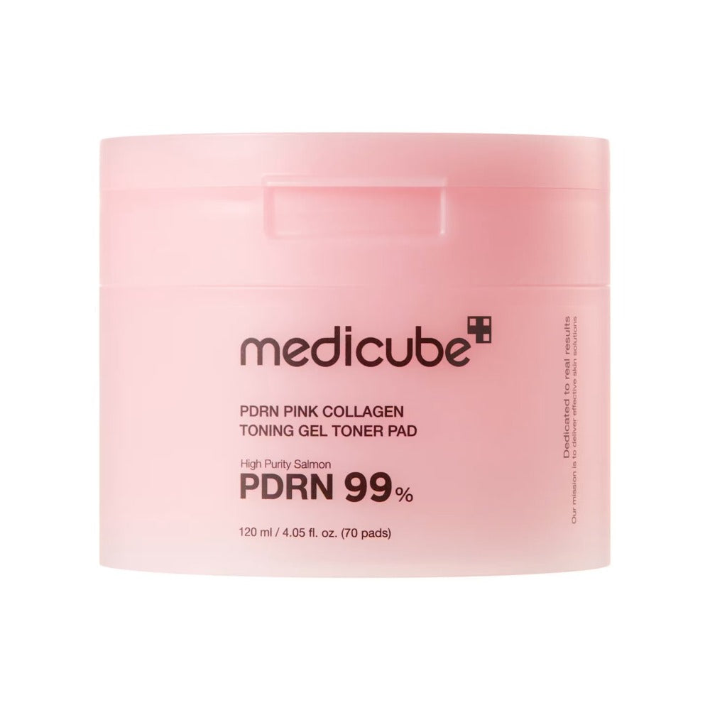 MEDICUBE PDRN Pink Collagen Toning Gel Toner Pad 70 Dischete (120ml) – Pad-uri Tonice cu PDRN, Colagen, Niacinamidă și Retinol