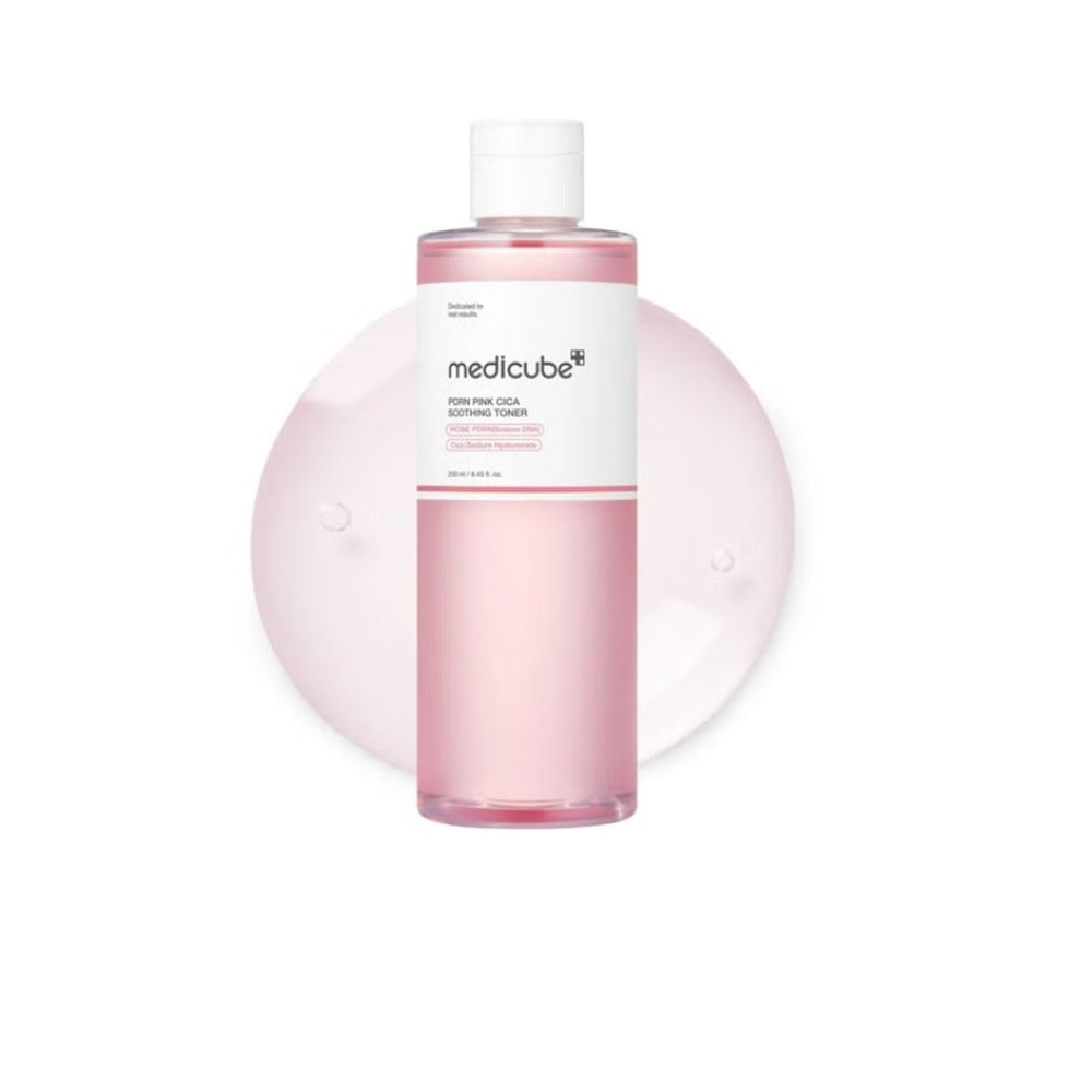 MEDICUBE PDRN Pink Cica Soothing Toner 250ml – Toner Calmant cu PDRN și Centella Asiatica pentru Hidratare, Regenerare și Reducerea Roșeții