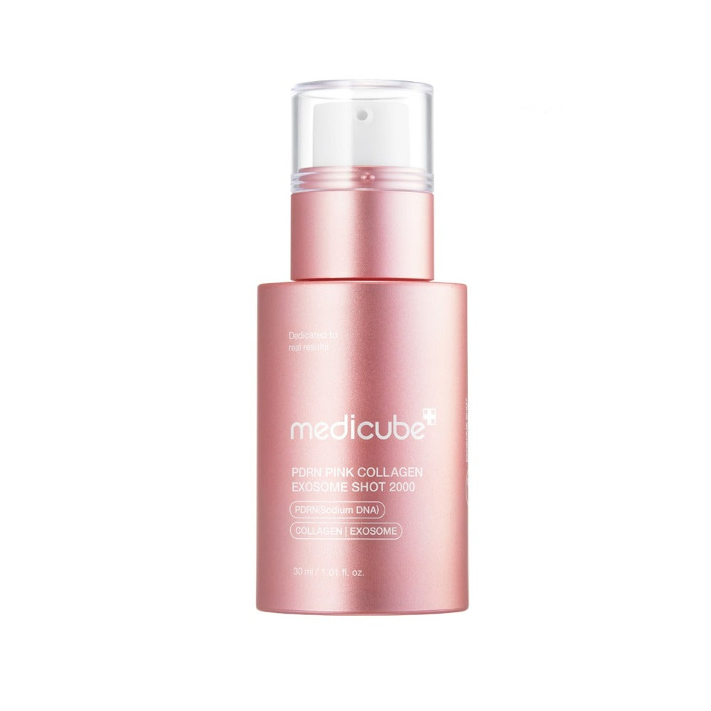 MEDICUBE PDRN Pink Exosome Shot Serum 2000 30ml – Ser Regenerator cu PDRN, Exozomi și Colagen pentru Fermitate, Elasticitate și Efect Anti-Aging Intensiv
