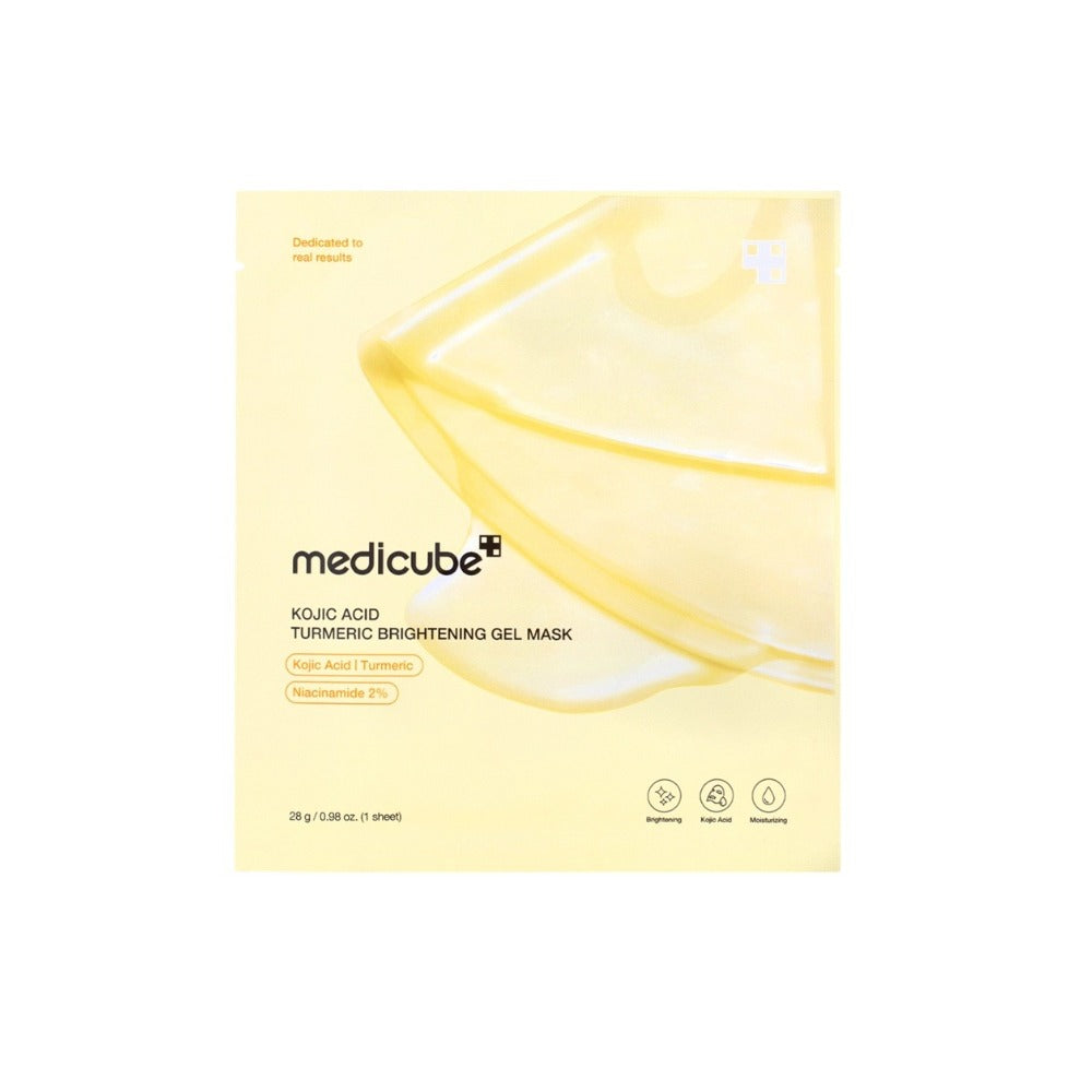 MEDICUBE Kojic Acid Turmeric Brightening Gel Mask – Mască Gel Iluminatoare cu Acid Kojic și Turmeric pentru Pete Pigmentare, Hidratare și Strălucire Intensă