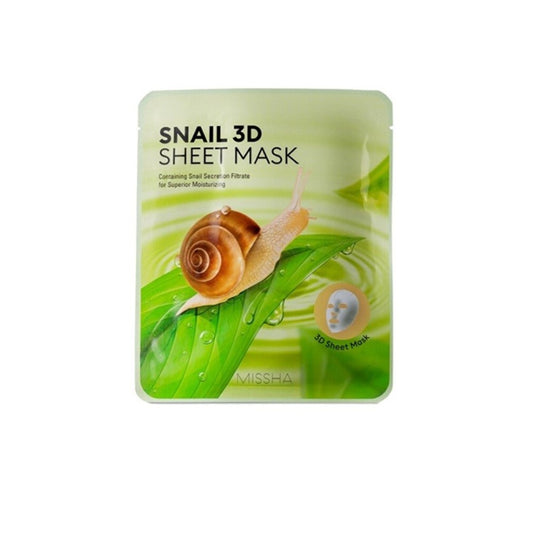 Missha Snail 3D Sheet Mask – Mască de Față Coreeană Tip Șervețel, Hidratantă și Regenerantă cu Extract de Melc