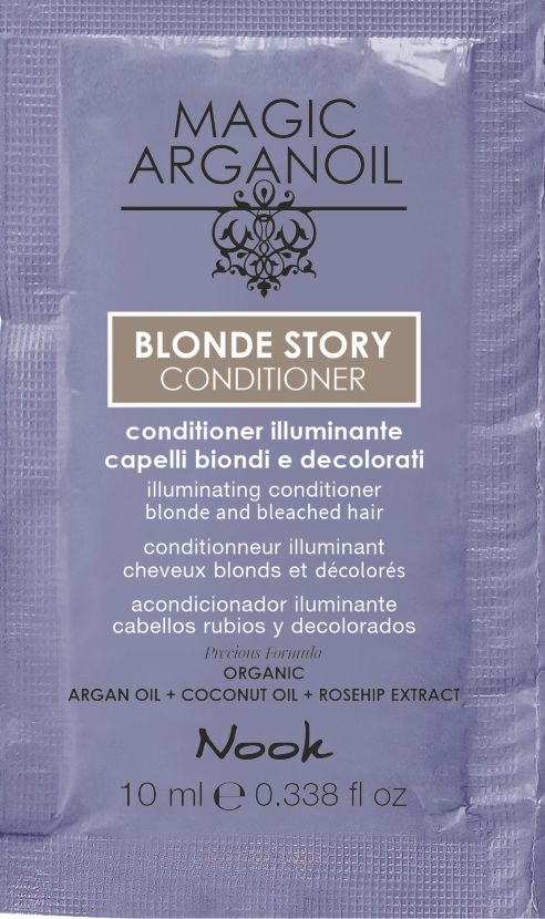 Balsam Iluminator pentru Neutralizarea Reflexiilor Galbene, Ideal pentru Părul Blond, Nook Magic ArganOil Blonde Story