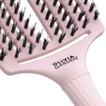 Olivia Garden Fingerbrush Boar & Nylon Pastel Pink Display 12 buc