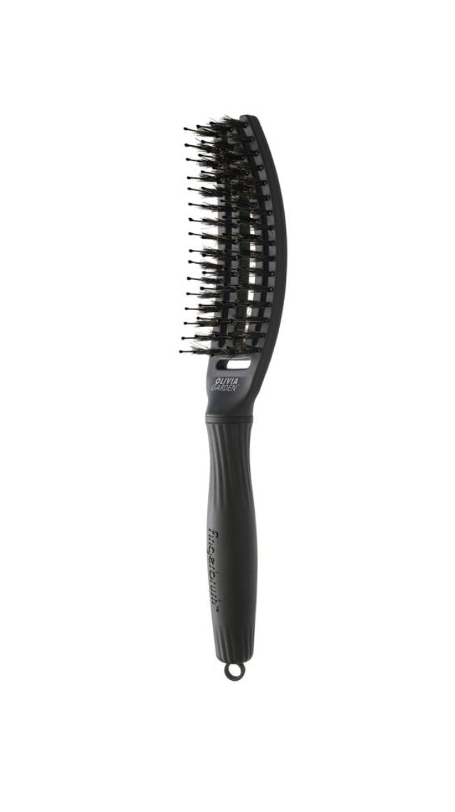 Olivia Garden Fingerbrush Boar & Nylon Black Perie de descâlcire S
