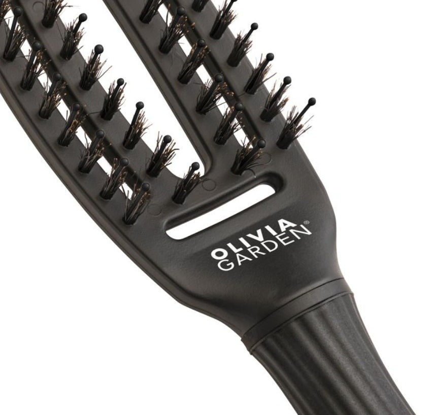 Olivia Garden Fingerbrush Boar & Nylon Black Perie de descâlcire S