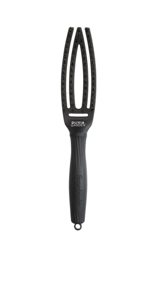 Olivia Garden FingerBrush Combo Small Full Black – Perie Profesională Antistatică pentru Descurcare și Finisaj Neted S