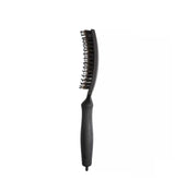 Olivia Garden FingerBrush Combo Medium Full Black – Professional Antistatic Brush with Natural Boar and Nylon Bristles