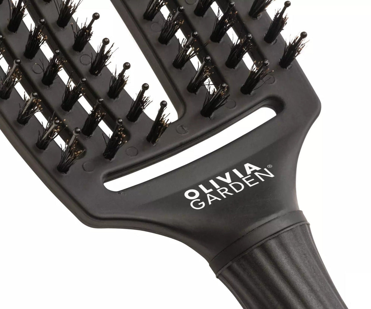 Olivia Garden Fingerbrush Boar & Nylon Black Perie de descâlcire M