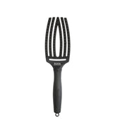 Olivia Garden FingerBrush Combo Medium Full Black – Professional Antistatic Brush with Natural Boar and Nylon Bristles