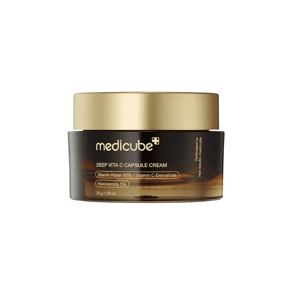 MEDICUBE Deep Vita C Capsule Cream – Cremă Iluminatoare cu Vitamina C, Niacinamidă și Alpha-Arbutin pentru Pete Pigmentare, Hidratare și Efect Glow