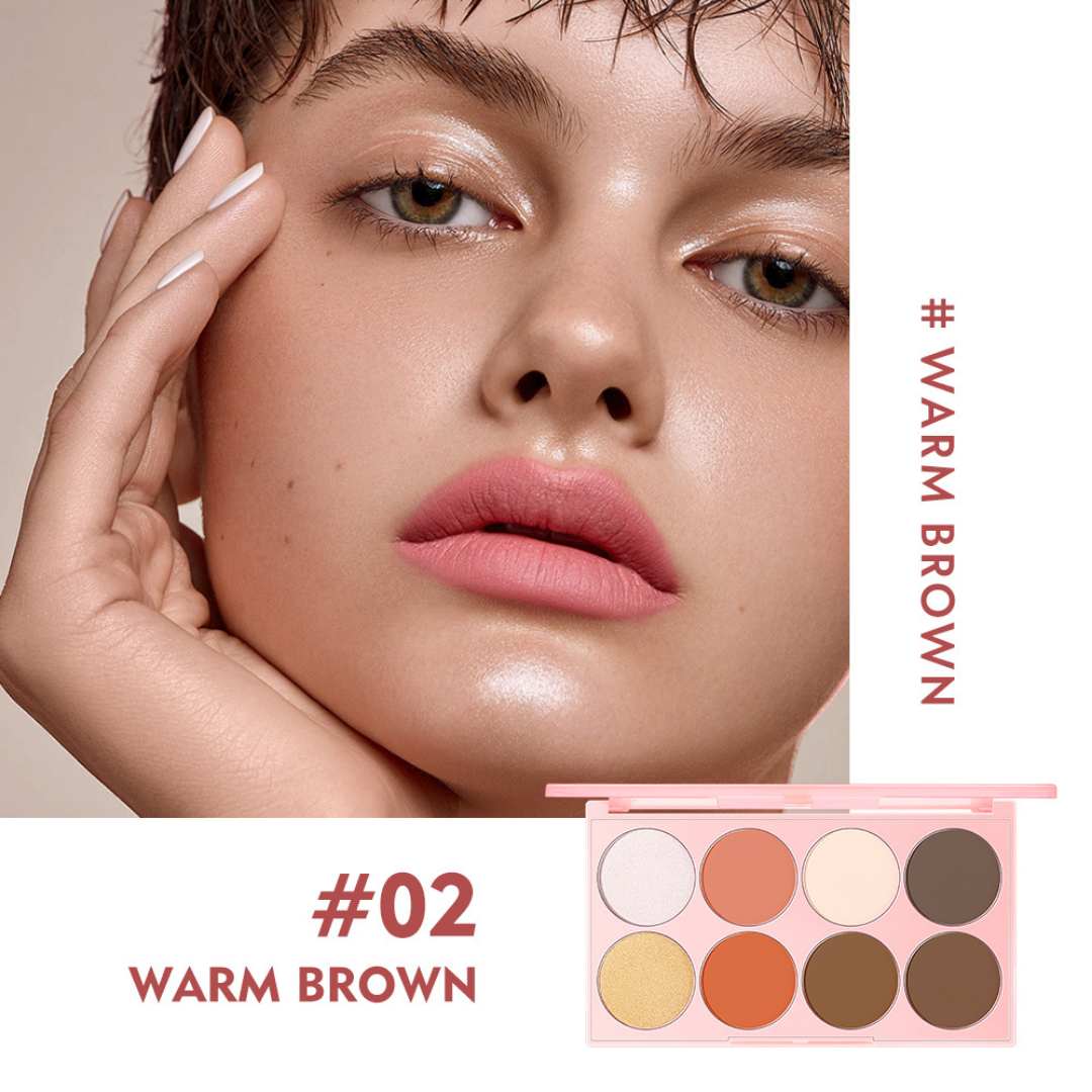 Paletă De Farduri 4 în 1 Pentru Față Pudaier No 2 Warm Brown