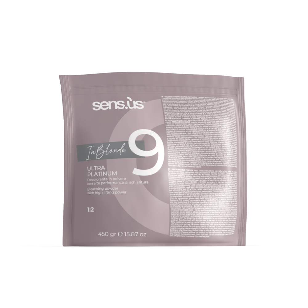 Grey Bleaching Powder with up to 9 Levels of Lift Sensus InBlonde Ultra Platinum 450g