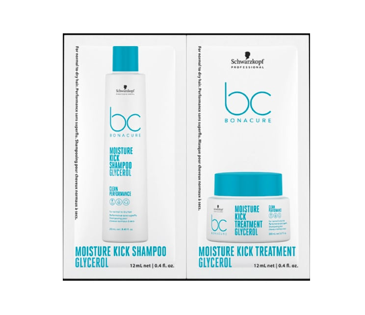 Schwarzkopf Professional Bonacure  Clean Performance Moisture Kick Set Duo Șampon Și Balsam 2x12ml