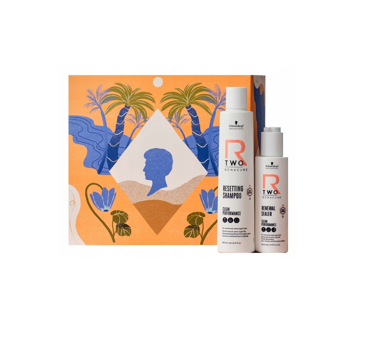 Schwarzkopf Professional Bonacure R-TWO Gift Box – Set Cadou Regenerant pentru Păr Puternic Deteriorat, Șampon 250ml + Ser Reparator 145ml