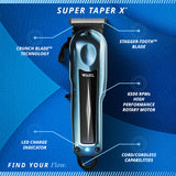 Wahl Super Taper X™ – Mașină de tuns profesională cu motor rotativ și lamă T-Shape, autonomie 100 min