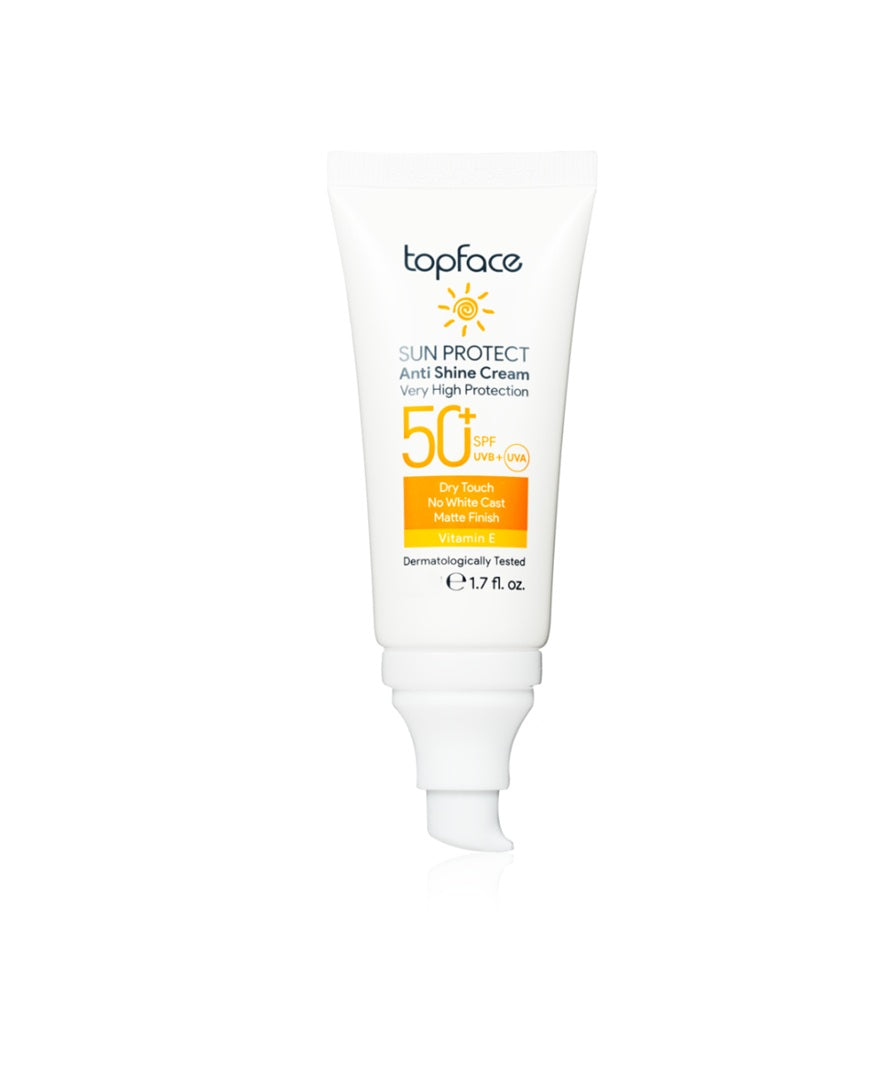 Topface Cremă de Față Matifiantă cu Protecție Solară SPF 50 – Scutul Tău Invizibil împotriva Soarelui și Imperfecțiunilor 30ml