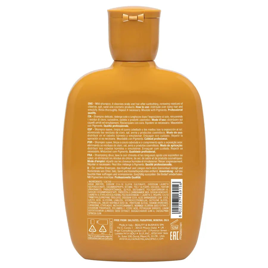 Alfaparf Semi di Lino Sunshine After-Sun Shampoo 250ml – Șampon delicat post-soare fără sulfați cu efect protector