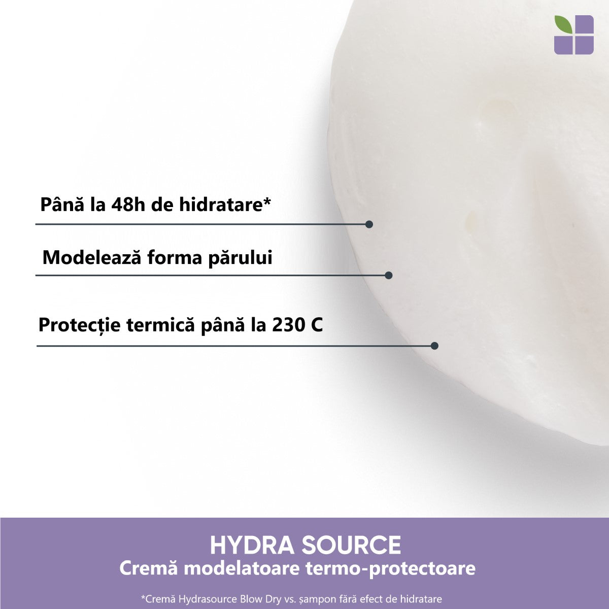 Cremă Profesională Biolage Hydra Source Blow Dry – Hidratare & Termo-Protecție 150ml - Păr