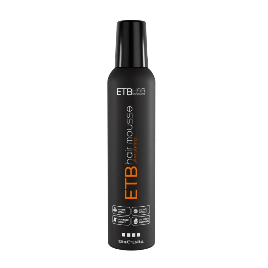 ETB Hair Ultra Strong – Spumă Profesională de Păr cu Fixare Puternică 300 ml - Păr