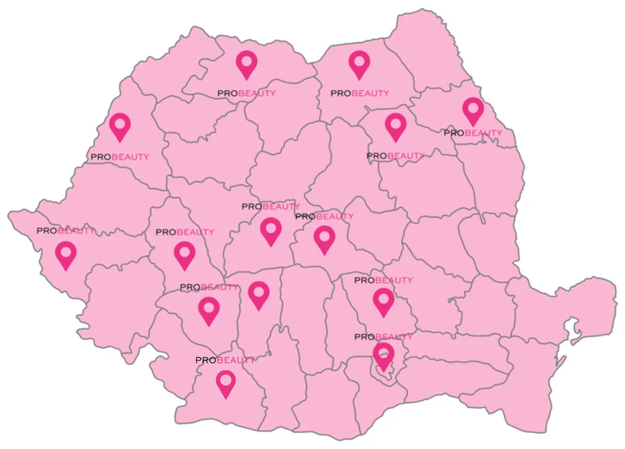 Harta magazinelor ProBeauty din România