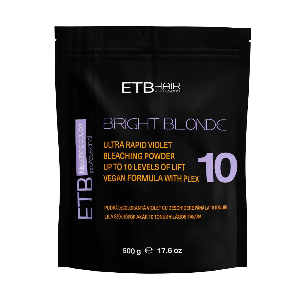 ETB Hair Bright Blonde Violet Plex 10 – Pudră Decolorantă Vegană Profesională, cu deschidere de până la 10 tonuri