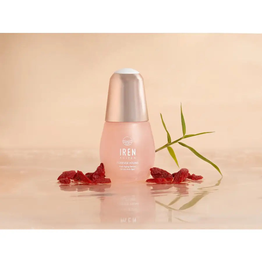 IREN Shizen Forever Young Serum 20ml – Ser facial anti-îmbătrânire cu peptide, goji și apă termală BIYUSEN™ pentru fermitate și netezirea ridurilor
