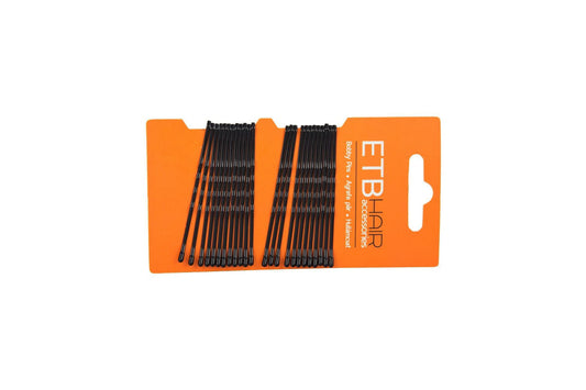 ETB Hair Agrafe Profesionale pentru Păr, Negru, 6  cm, 24 buc – Fixare Sigură, Design Italian, Eleganță în Detaliu
