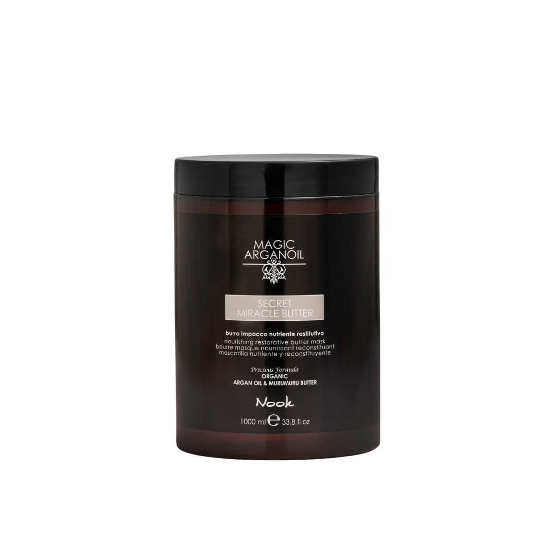 Restructuring Mask for Damaged Hair, with Argan Butter and 91% Natural Ingredients, Nook Magic ArganOil Secret