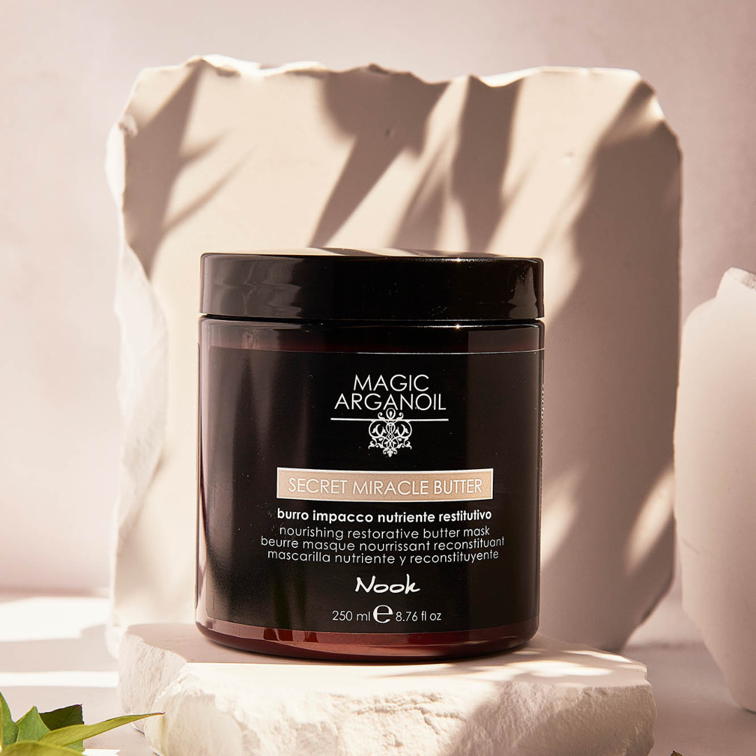 Restructuring Mask for Damaged Hair, with Argan Butter and 91% Natural Ingredients, Nook Magic ArganOil Secret