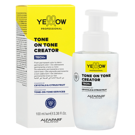 Alfaparf Yellow Tone-On-Tone Creator Tech+ 100ml – Transforms Permanent Hair Dye into Tone-on-Tone Coloring with Professional Precision