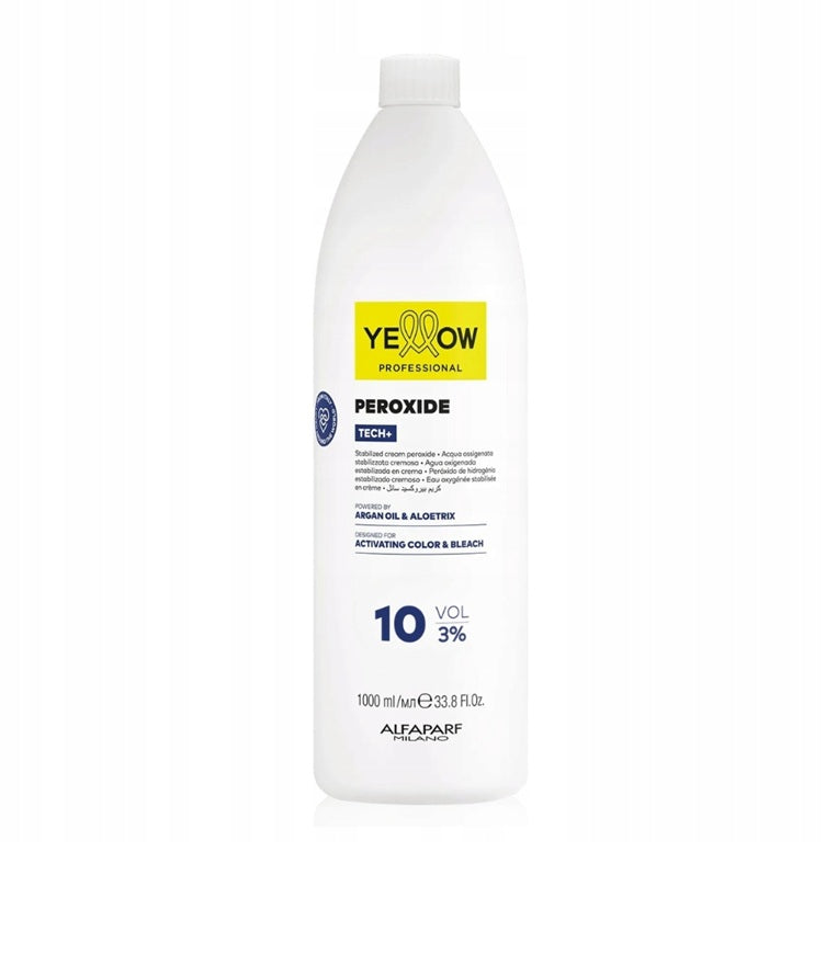 YELLOW Peroxide Tech+ 3% 10Vol – Emulsie Oxidantă Profesională pentru Colorare Uniformă și Strălucitoare